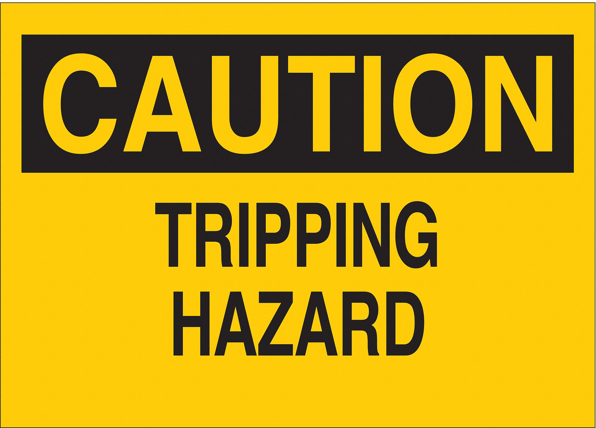 CAUTION SIGN, PLASTIC, 10 IN WIDTH, 7 IN HEIGHT, YELLOW