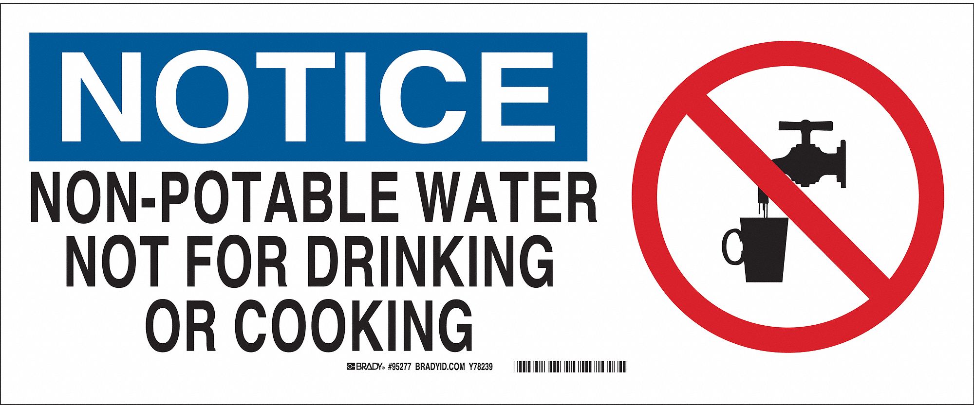 NOTICE SIGN, FIBREGLASS, 17 IN WIDTH, 7 IN HEIGHT, WHITE, WITH MOUNTING HOLES