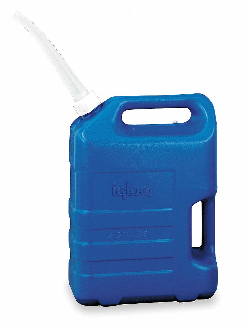 6 gal Water Container, Blue High Density Polyethylene, 1 EA Grainger
