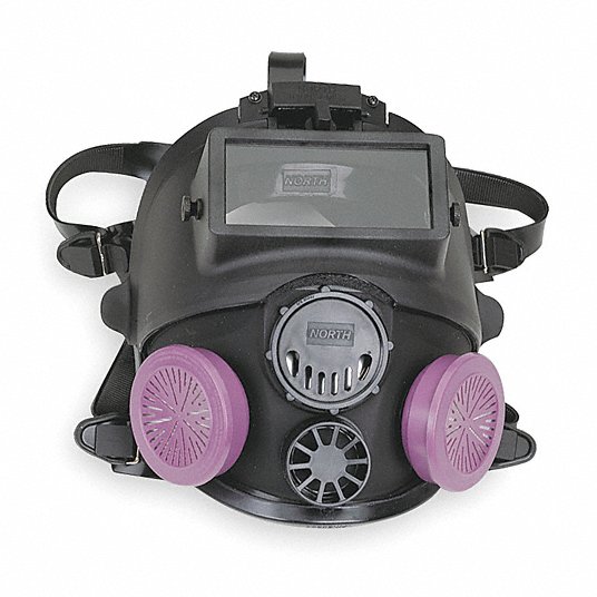 Silicone, Hook-and-Loop (5-Point), Full Face Respirator - 4GM19