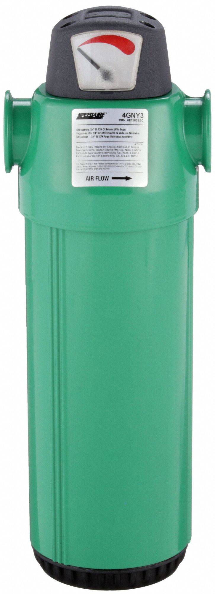 Pneumatic Oil Filter: 0.01 micron, 3/4 in NPT, 88 cfm, 290 psi Max Op Pressure, 4GNY3