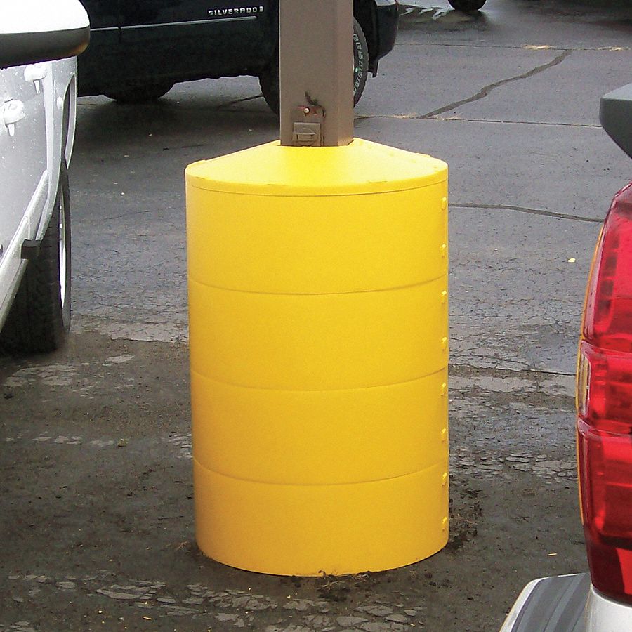 4GRH5 - D5674 Pole Cover 4 Ring 4In Round Yellow
