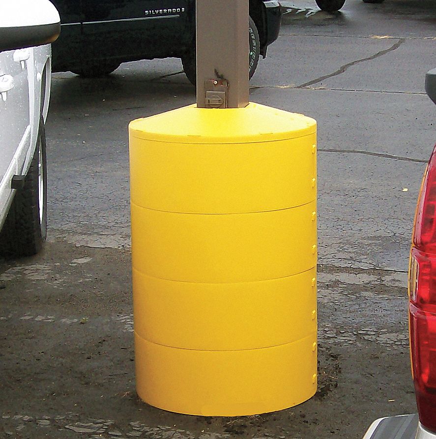 4GRH9 - D5674 Pole Cover 4 Ring 5In Square Yellow