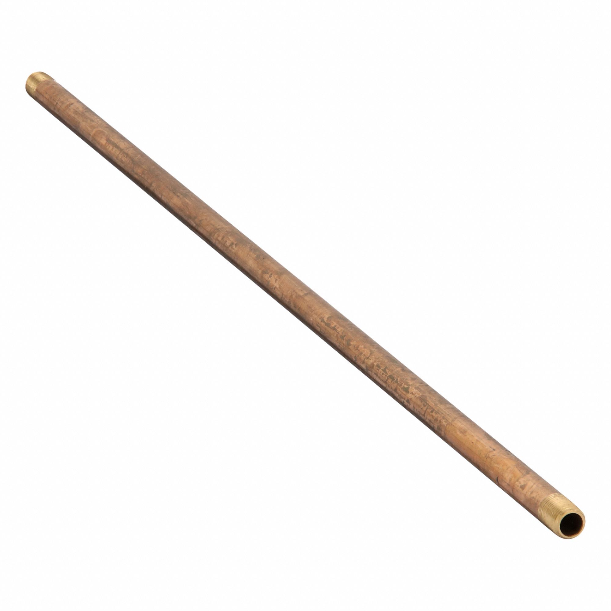 PIPE: RED BRASS, ⅛ IN NOMINAL PIPE SIZE, 18 IN L, BOTH ENDS THREADED, SCHEDULE 40