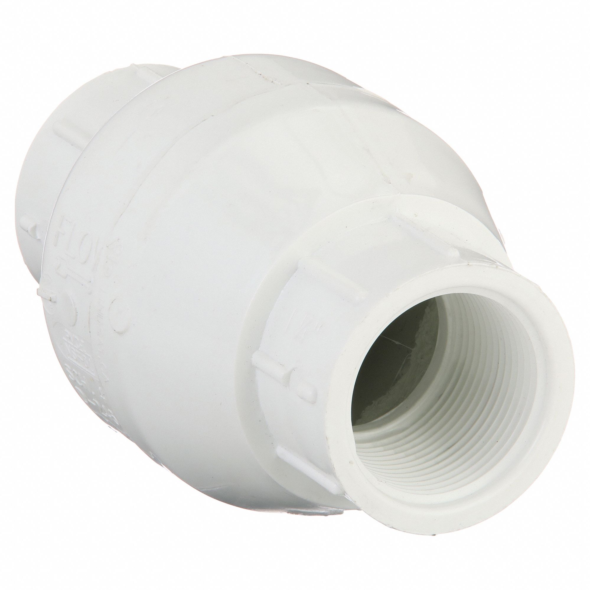Swing Check Valve: Swing, Inline Valve Body, 1 1/4 in Pipe Size, FIP x FIP, PVC, 14°F to 140°F