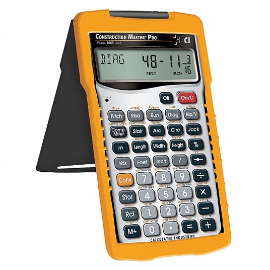 Construction Calculator: Portable, 11, LCD, 5/8 in H x 2 1/2 in W
