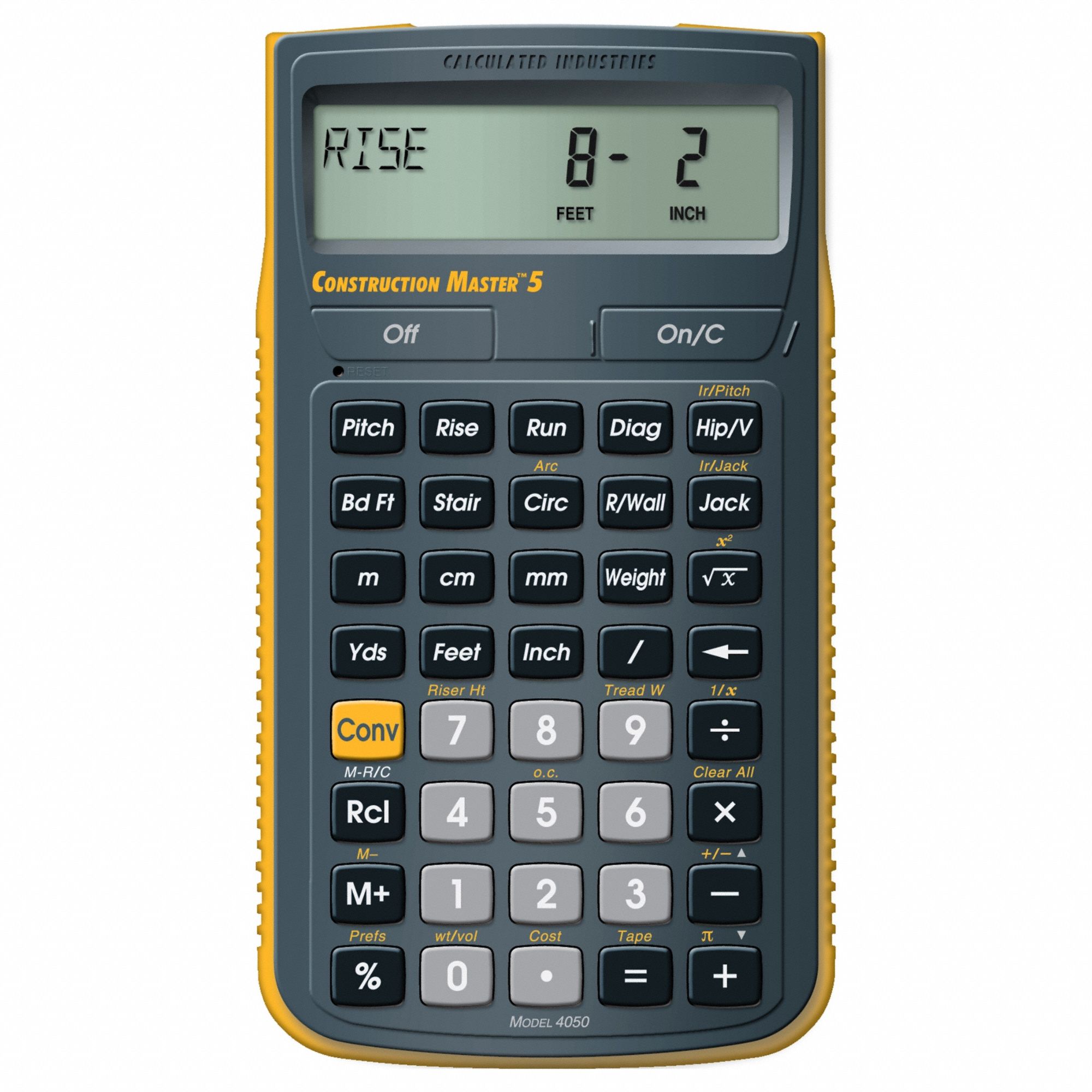 Construction Calculator: Portable, 11, LCD, 3/4 in H x 2 1/2 in W