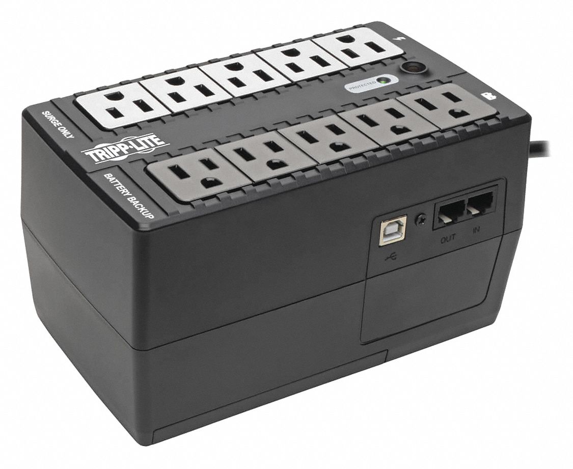 TRIPP LITE UPS System, 550.0 VA, 300.0 W, Number of Outlets 8, 10 min