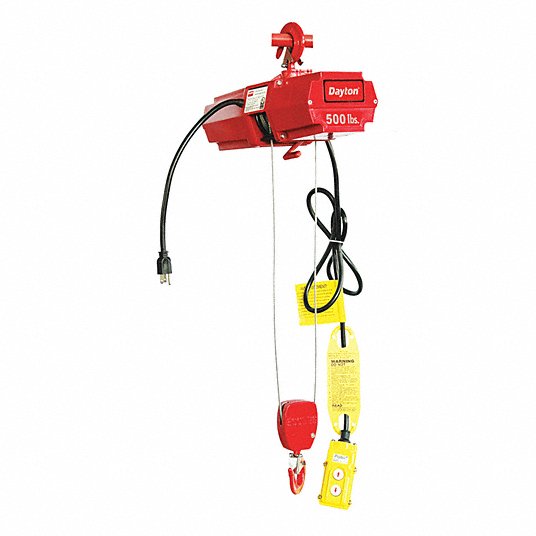OZ Lifting Electric Wire Rope Hoist 500 lbs Cap. 