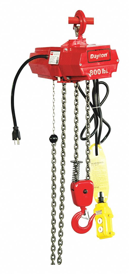 Dayton 800 Lb Load Capacity 1 Speeds Electric Chain Hoist 2gtd5