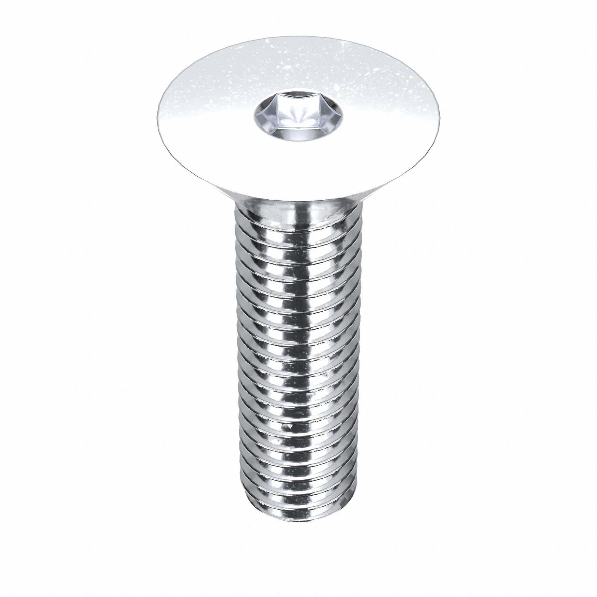 Socket Flat Head Screw: #10-32 Thread Size, 3/4 in Lg, Flat, Chrome Plated, Alloy Steel, 5 PK