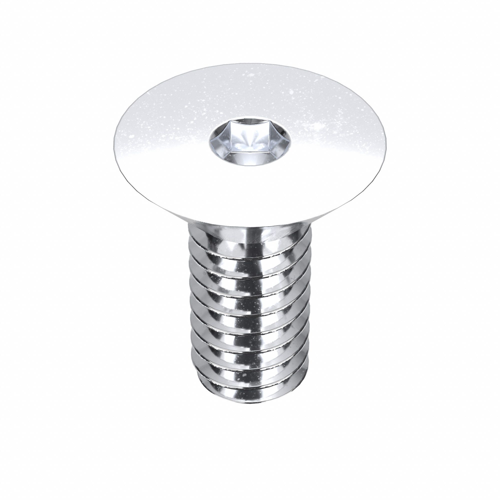 Socket Flat Head Screw: 1/4"-20 Thread Size, 5/8 in Lg, Flat, Chrome Plated, Alloy Steel, 5 PK