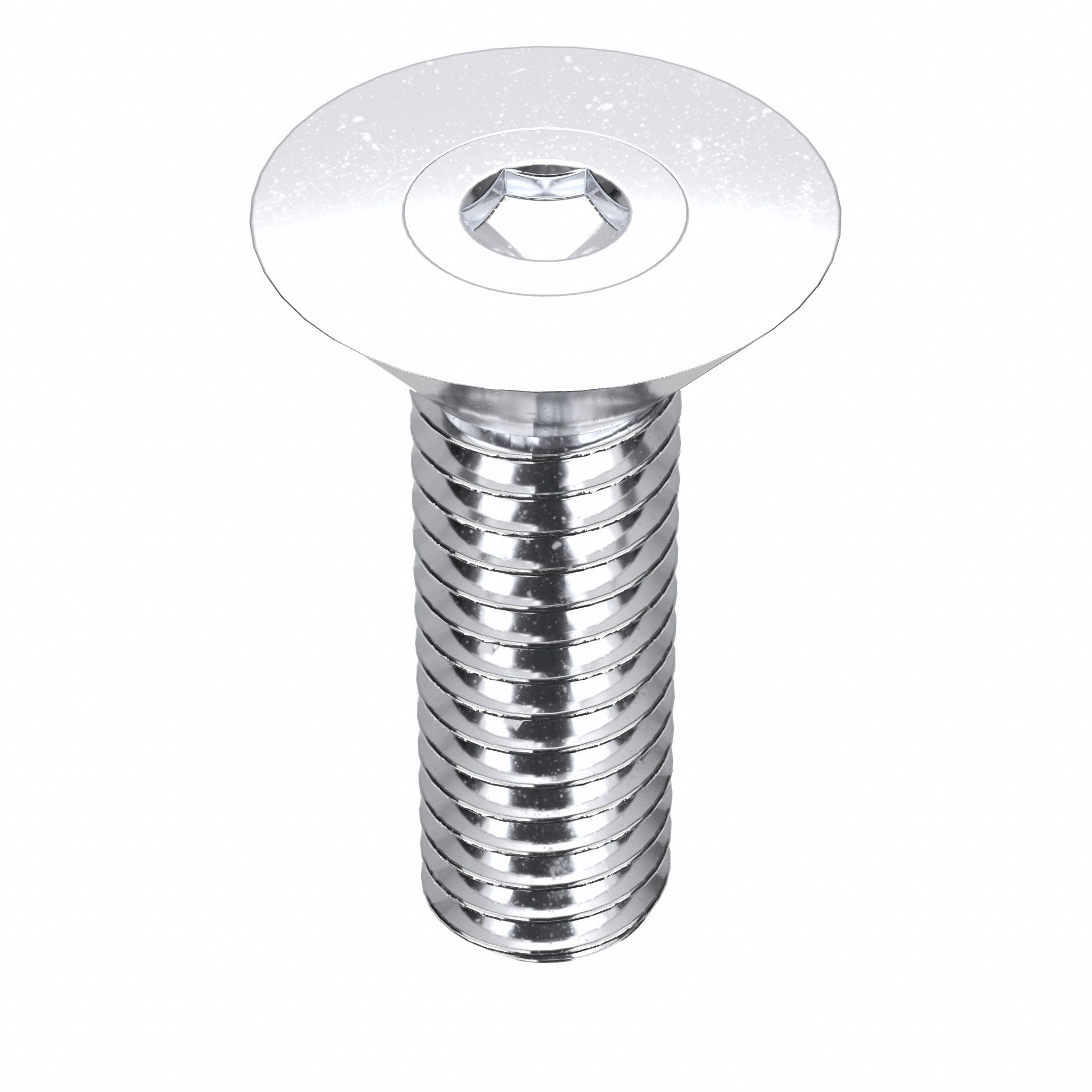 Socket Flat Head Screw: 5/16"-18 Thread Size, 1 1/4 in Lg, Flat, Chrome Plated, Alloy Steel, 5 PK