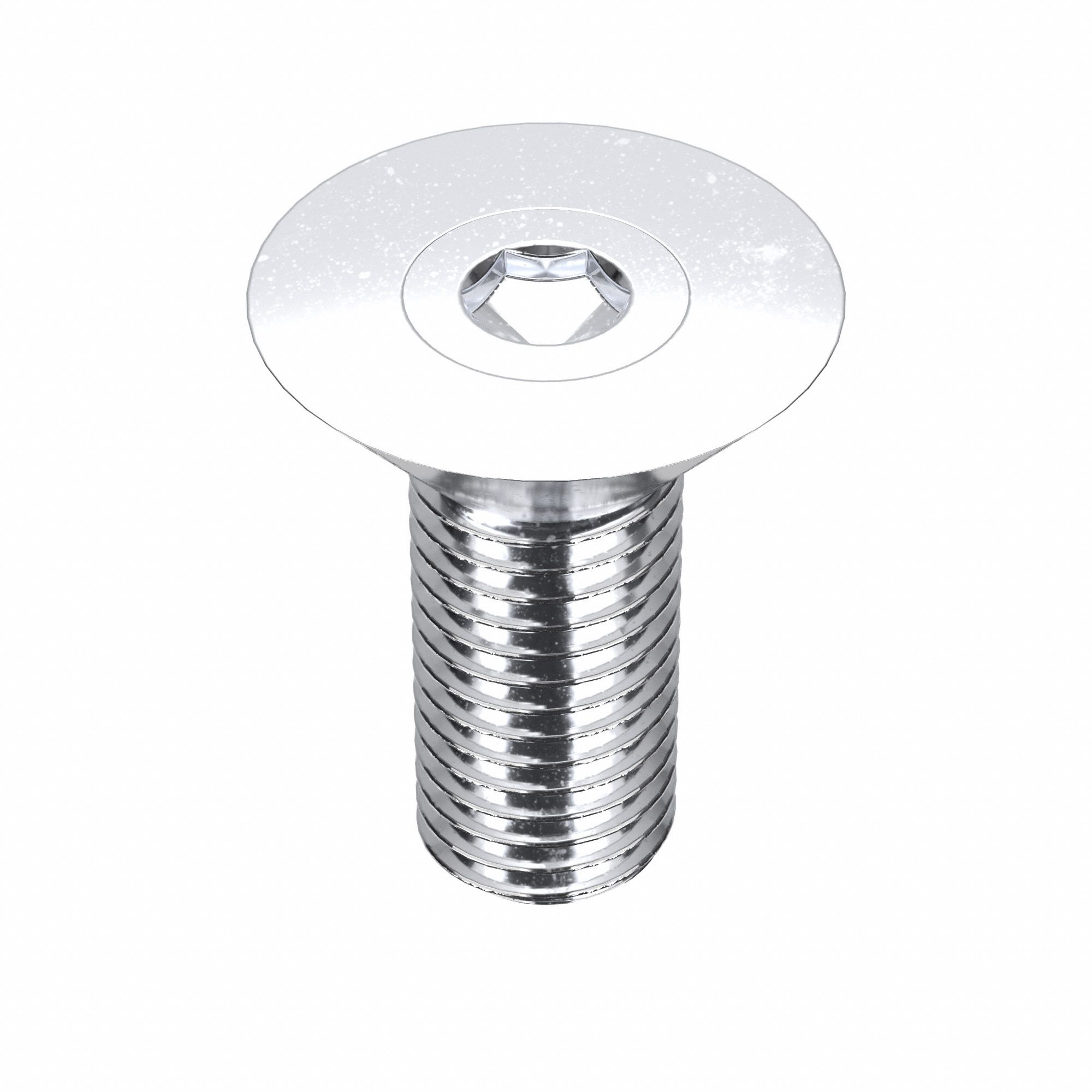Socket Flat Head Screw: 5/16"-24 Thread Size, 1 in Lg, Flat, Chrome Plated, Alloy Steel, 5 PK