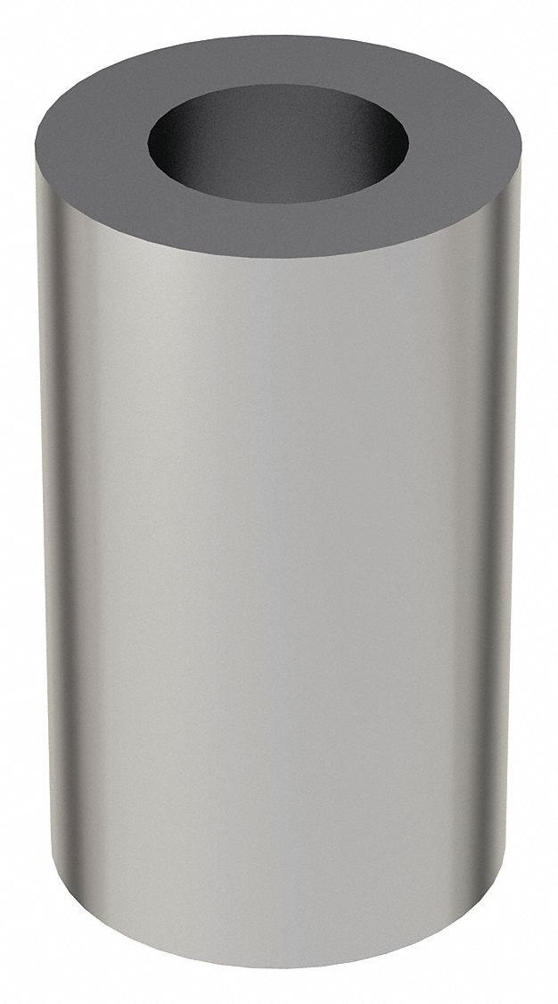 Spacer: For 7/16 in Screw Size, Steel, Chrome Plated, 1 1/2 in Overall Lg, 0.47 in Inside Dia, 5 PK
