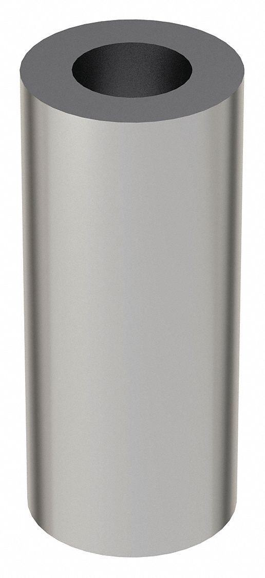 Spacer: For 7/16 in Screw Size, Steel, Chrome Plated, 2 in Overall Lg, 0.47 in Inside Dia, 5 PK