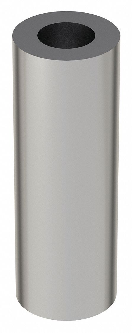 Spacer: For 7/16 in Screw Size, Steel, Chrome Plated, 2 1/2 in Overall Lg, 0.47 in Inside Dia, 5 PK
