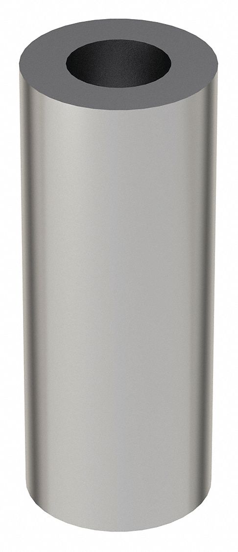 Spacer: For 1/2 in Screw Size, Steel, Chrome Plated, 2 1/2 in Overall Lg, 0.53 in Inside Dia, 5 PK
