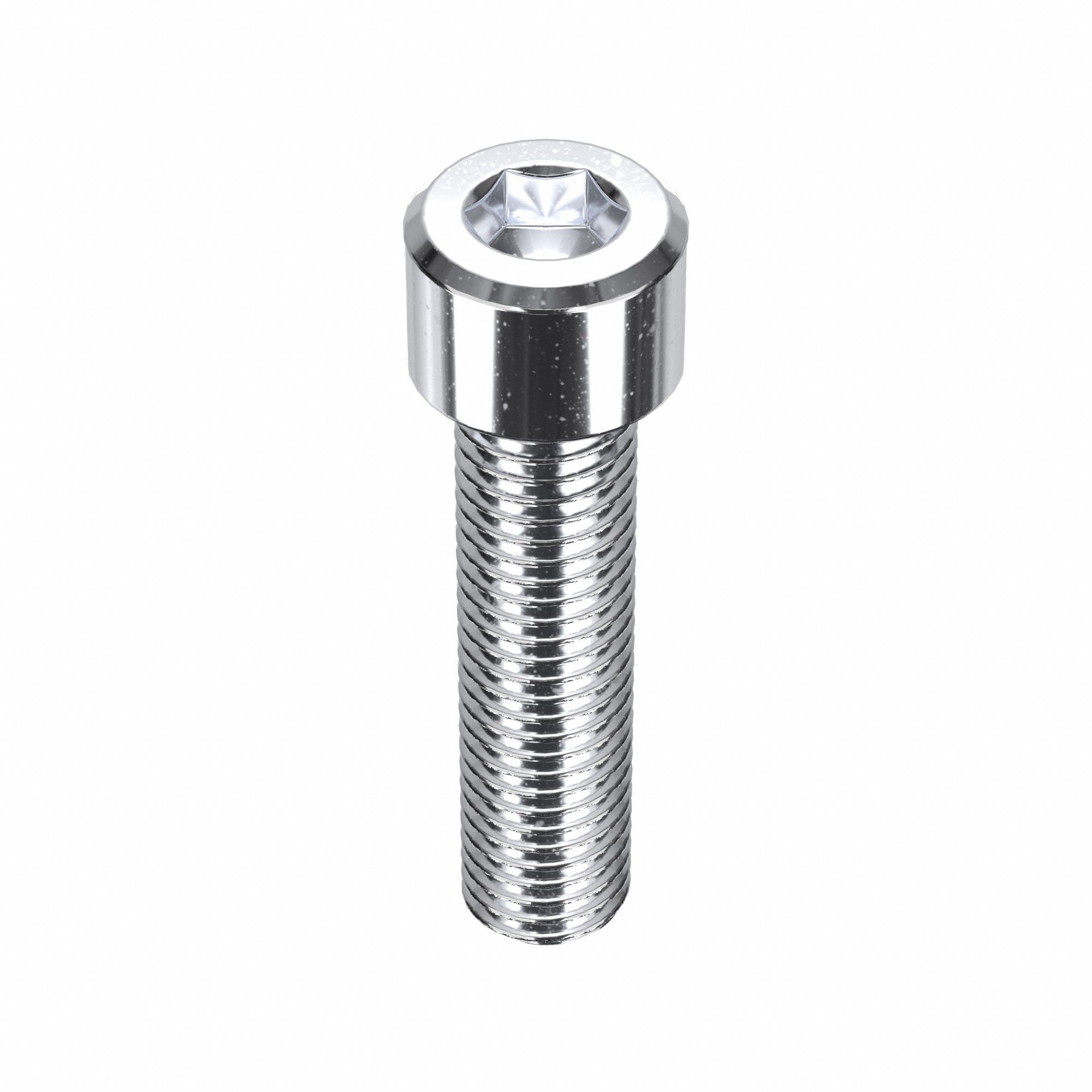 Socket Head Cap Screw: 1/4"-28 Thread Size, 1 in Lg, Std, Chrome Plated, Alloy Steel, 5 PK