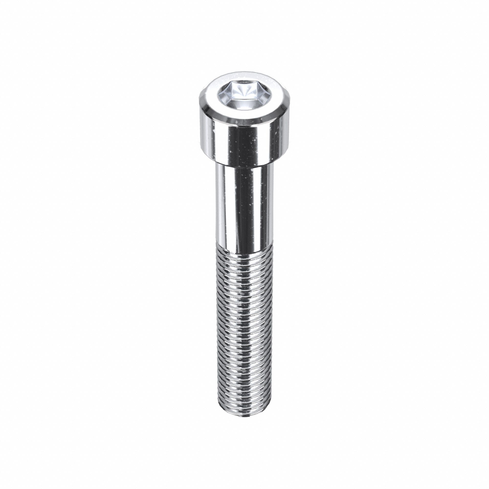Socket Head Cap Screw: 1/4"-28 Thread Size, 1 1/2 in Lg, Std, Chrome Plated, Alloy Steel, 5 PK