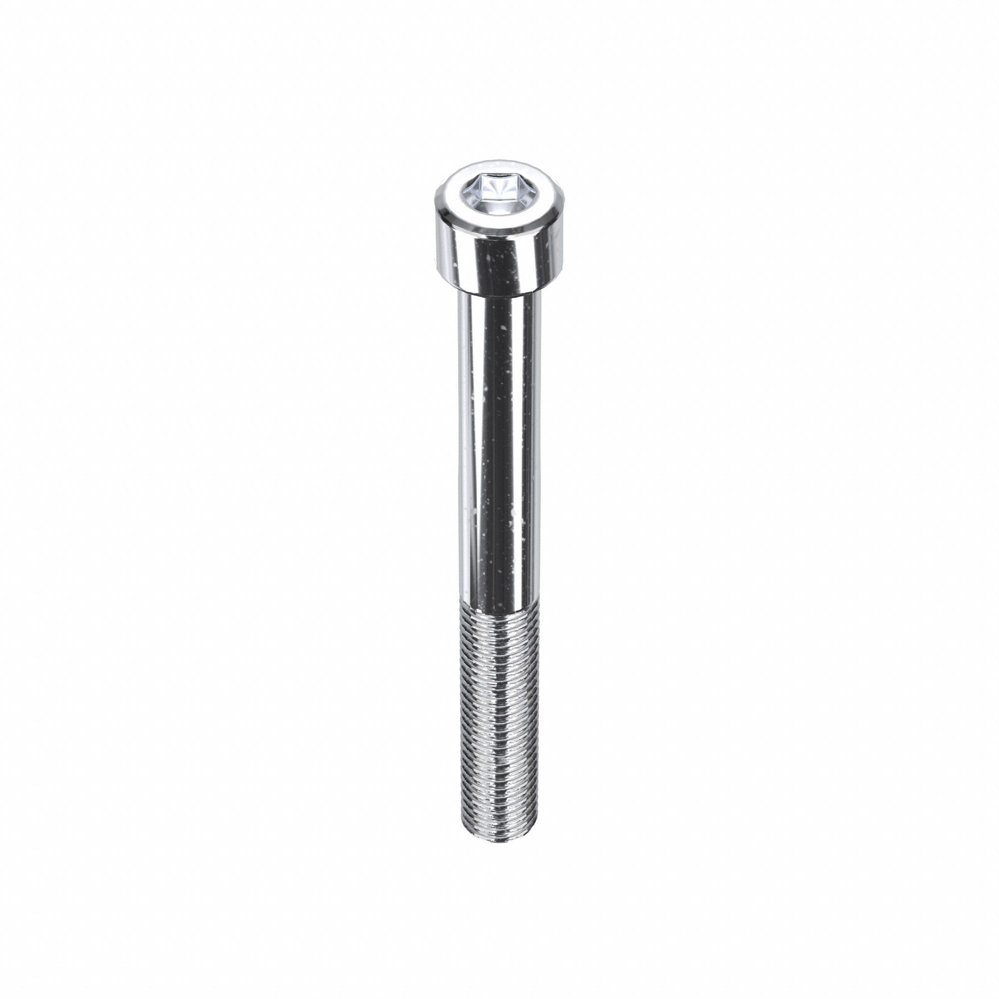 Socket Head Cap Screw: 1/4"-28 Thread Size, 2 1/4 in Lg, Std, Chrome Plated, Alloy Steel, 5 PK