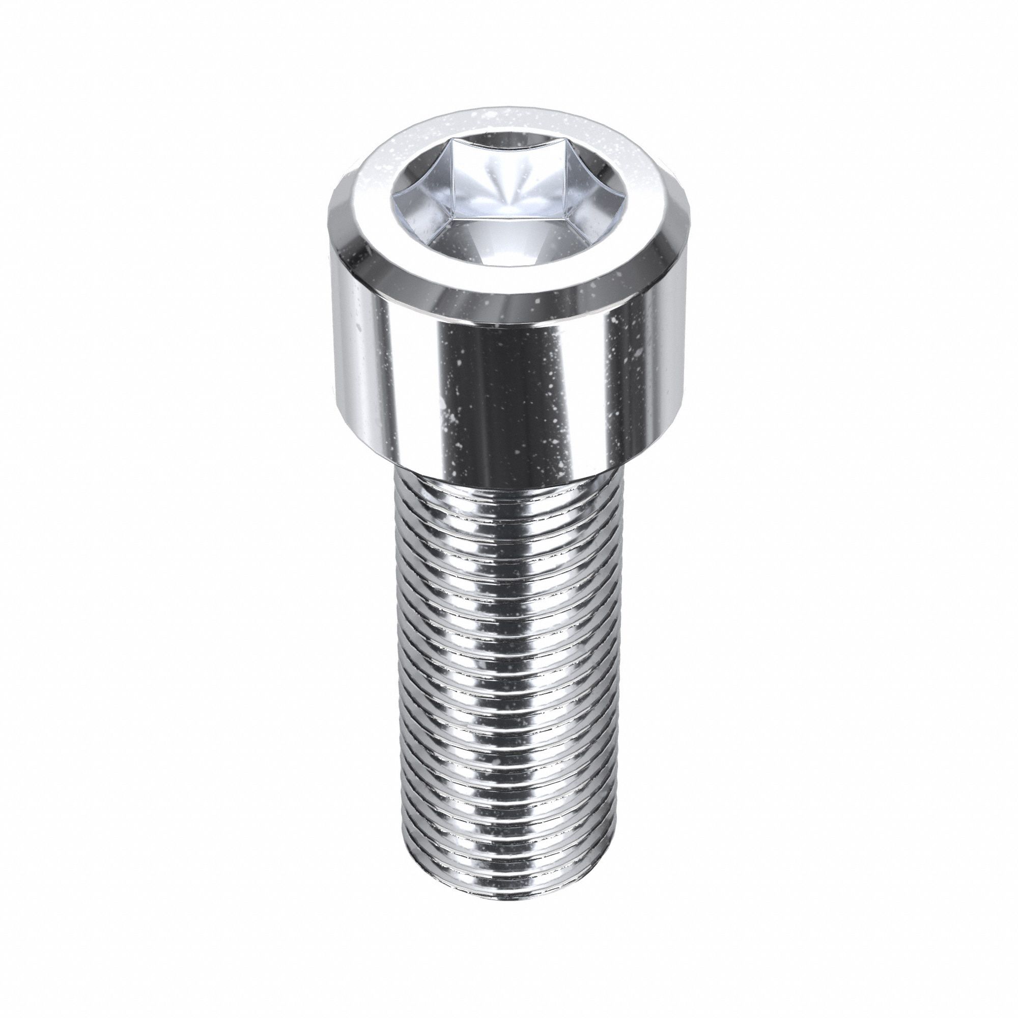 Socket Head Cap Screw: 3/8"-24 Thread Size, 1 in Lg, Std, Chrome Plated, Alloy Steel, 5 PK