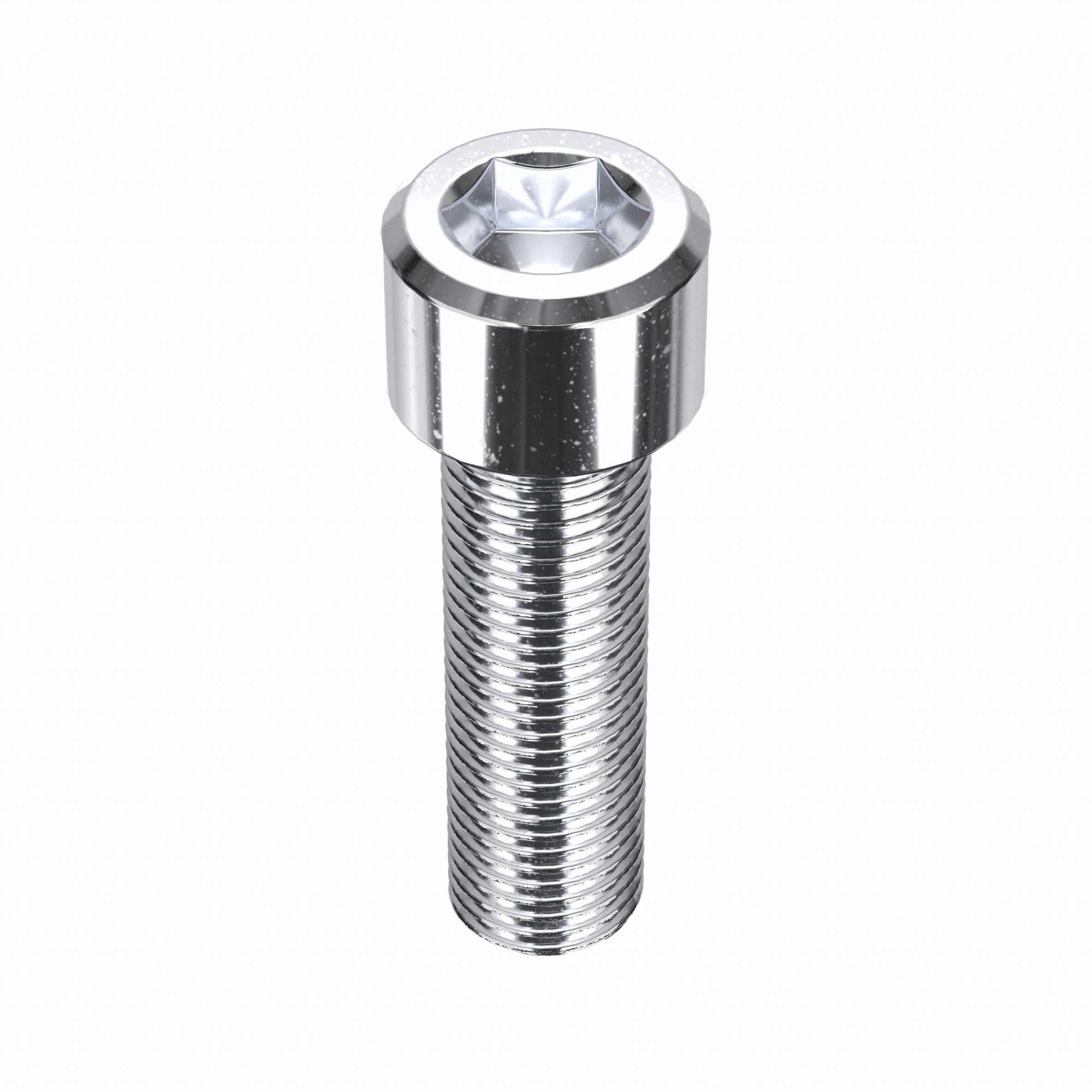 Socket Head Cap Screw: 3/8"-24 Thread Size, 1 1/4 in Lg, Std, Chrome Plated, Alloy Steel, 5 PK
