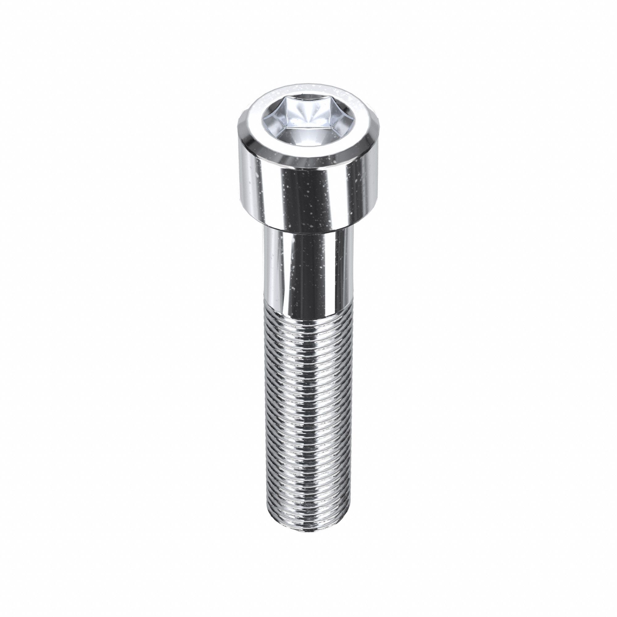 Socket Head Cap Screw: 3/8"-24 Thread Size, 1 3/4 in Lg, Std, Chrome Plated, Alloy Steel, 5 PK