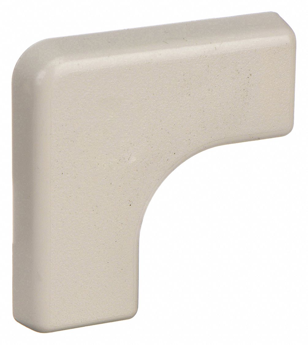 90 Degrees  Flat Elbow: 400, 1 in Wd, 1/2 in Ht, Plastic, Ivory
