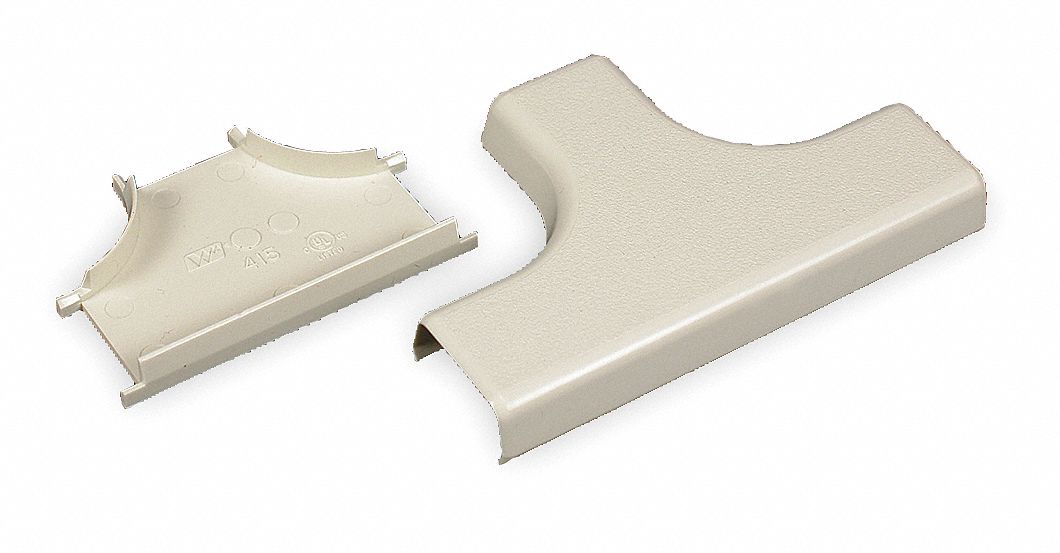 Tee: 400, 1 in Wd, 1/2 in Ht, Plastic, Ivory