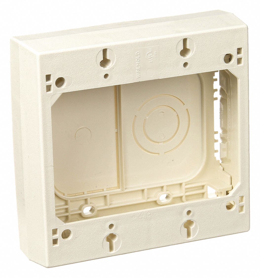 Device Box: 2300, Plastic, Ivory, 2 Gangs