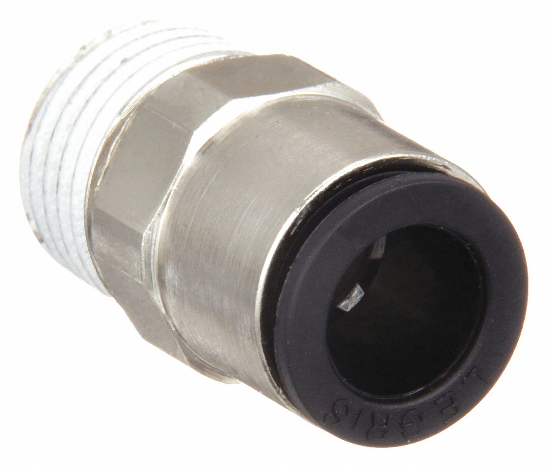 MALE CONNECTOR: NYLON, PUSH-TO-CONNECT X MBSPT, FOR 5/16 IN TUBE OD, ¼ IN PIPE