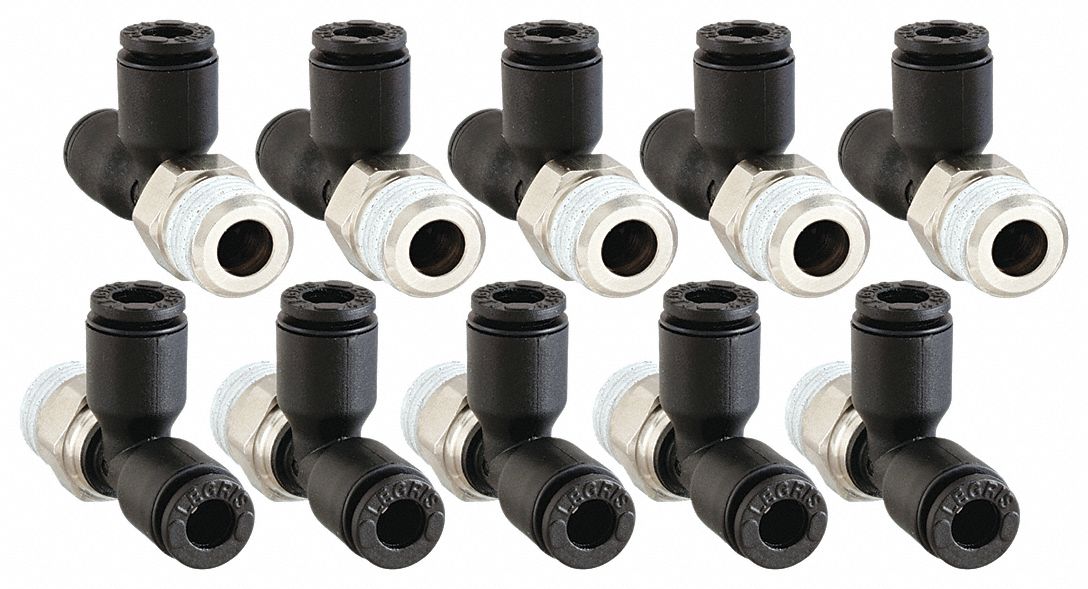 MALE RUN TEE: NYLON, PUSH-TO-CONNECT X PUSH-TO-CONNECT X MBSPP, FOR 6 MM X 6 MM TUBE OD, 10 PK