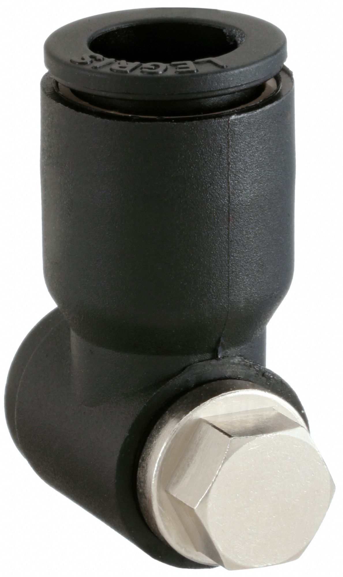 LEGRIS 1/4 in Plastic/Metal Combination Single Banjo, Black 4GXC9