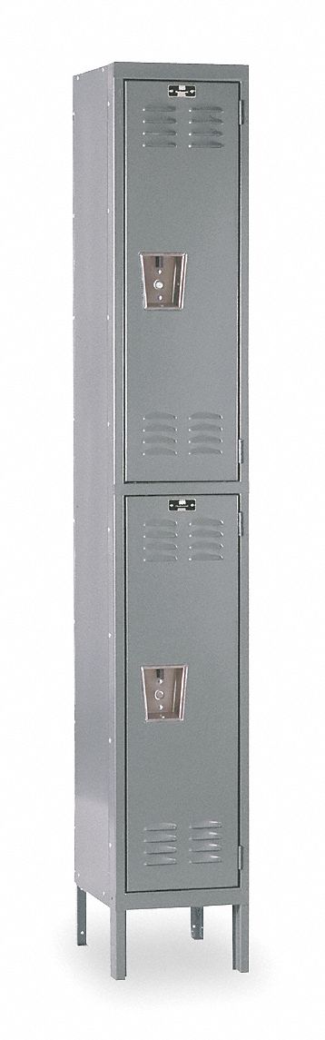 Wardrobe Locker: 12 in x 12 in x 78 in, Louvered, 2 Tiers, 1 Units Wide, Padlock Hasp