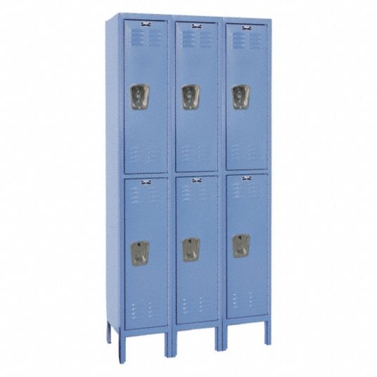 HALLOWELL Wardrobe Locker: 36 in x 15 in x 78 in, Louvered, 2 Tiers, 3 ...