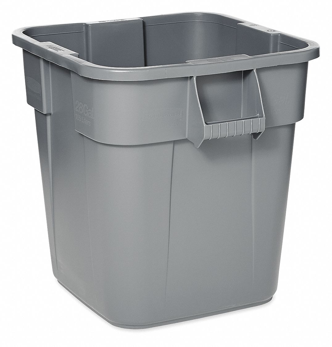 Basics 25 Gallon Square Waste Container, Grey, 2-pack (Previously  Commercial brand)