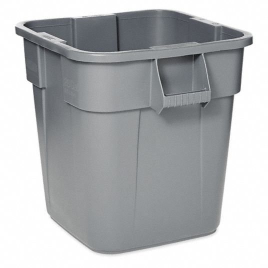 Rubbermaid 40 gal. Rectangular Silver Trash Can, FGSR18SSPL