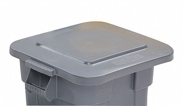 TRASH CAN TOP,FLAT,SNAP-ON CLOSURE,GRAY