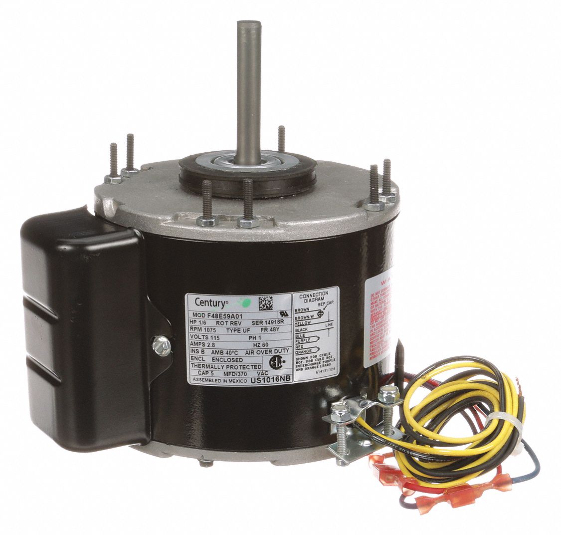 CENTURY 1/6 HP Unit Heater Motor,Permanent Split Capacitor,1075