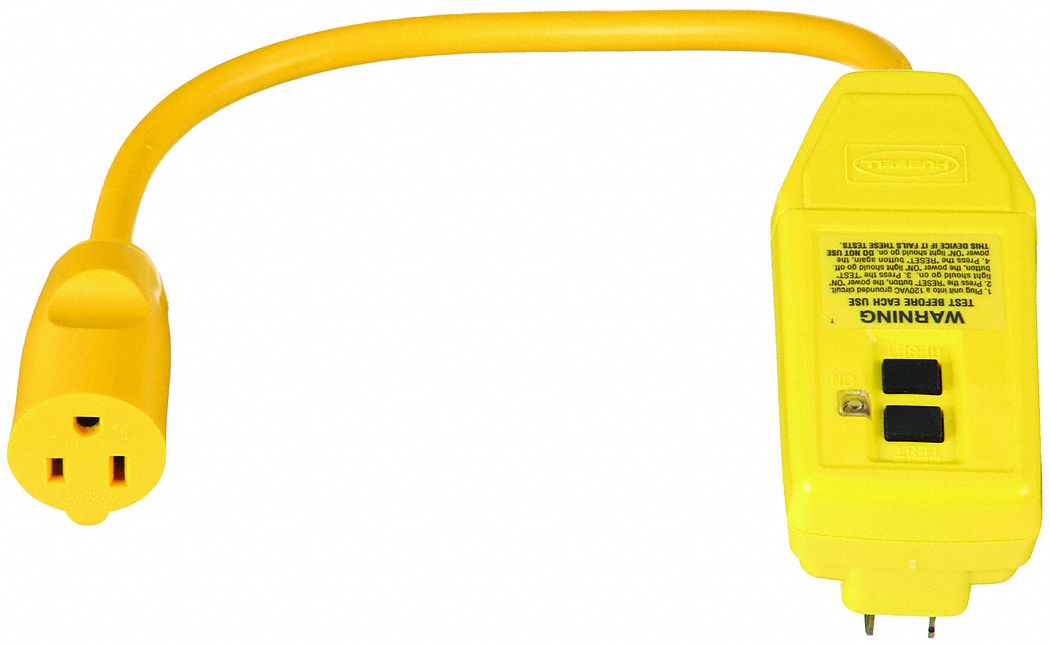HUBBELL WIRING DEVICE-KELLEMS, Manual Reset, 1 ft Lg, GFCI - 4HD19 ...