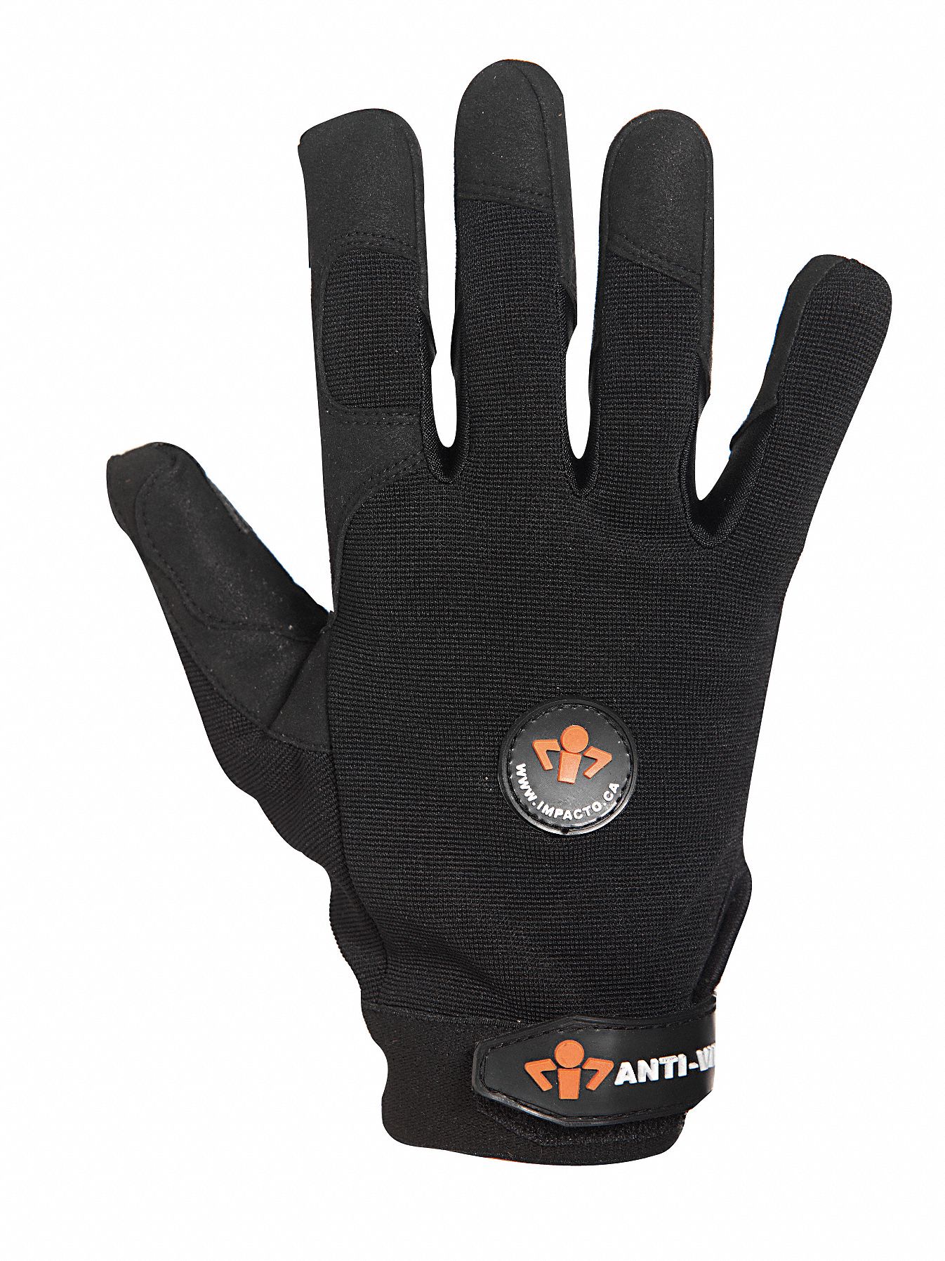 ANTI-VIBRATION MECHANICS GLOVES, S, FULL FINGER, SYNTHETIC LEATHER, BLACK