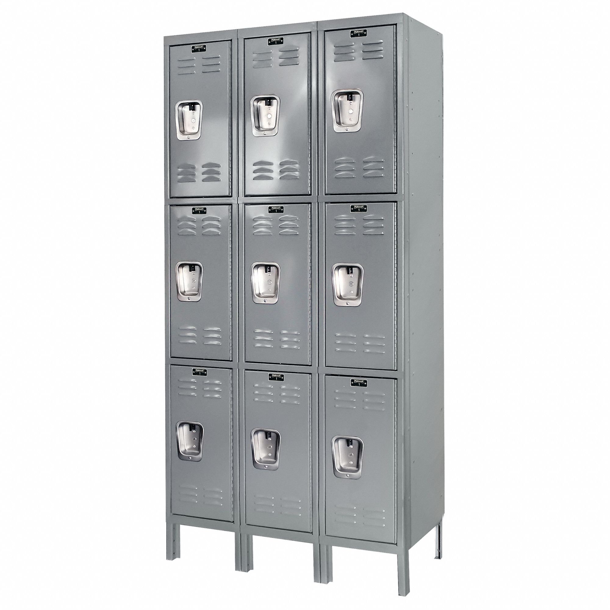 HALLOWELL Wardrobe Locker 36 in x 18 in x 78 in, Louvered, 3 Tiers, 3