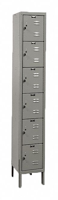 Hallowell Dark Gray Box Locker 1 Wide 6 Tier Openings 6 12 In W X 12 In D X 78 In H 4he37 U1228 6a Hg Grainger