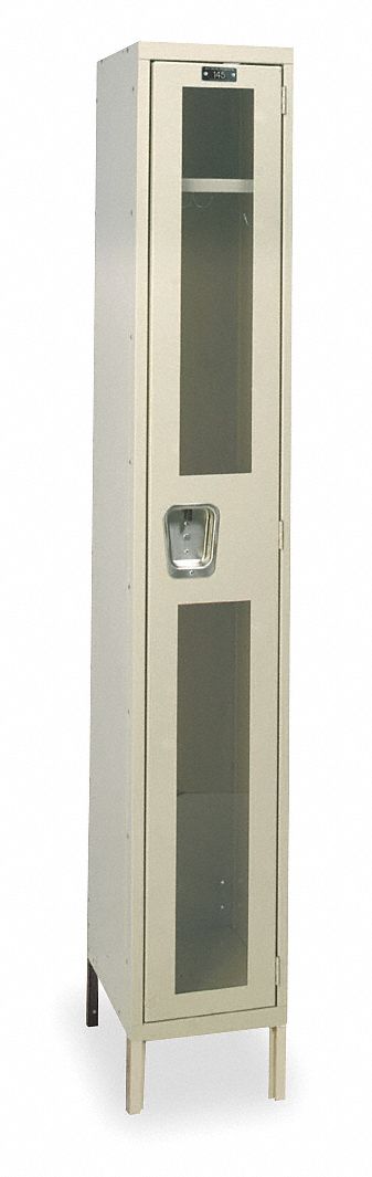Wardrobe Locker: 12 in x 18 in x 78 in, Clearview, 1 Tiers, 1 Units Wide, Padlock Hasp