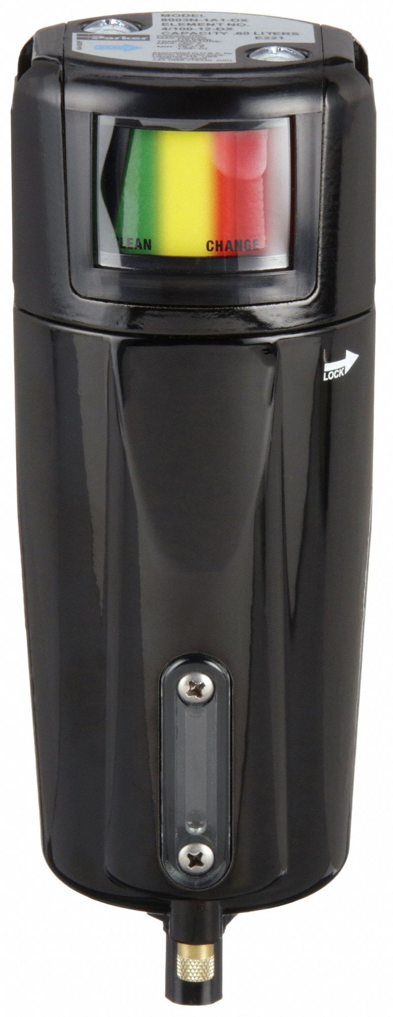 Pneumatic Oil Filter: Coalescing, 3/8 in NPT, 0.01 micron, 145 cfm, 250 psi Max Op Pressure