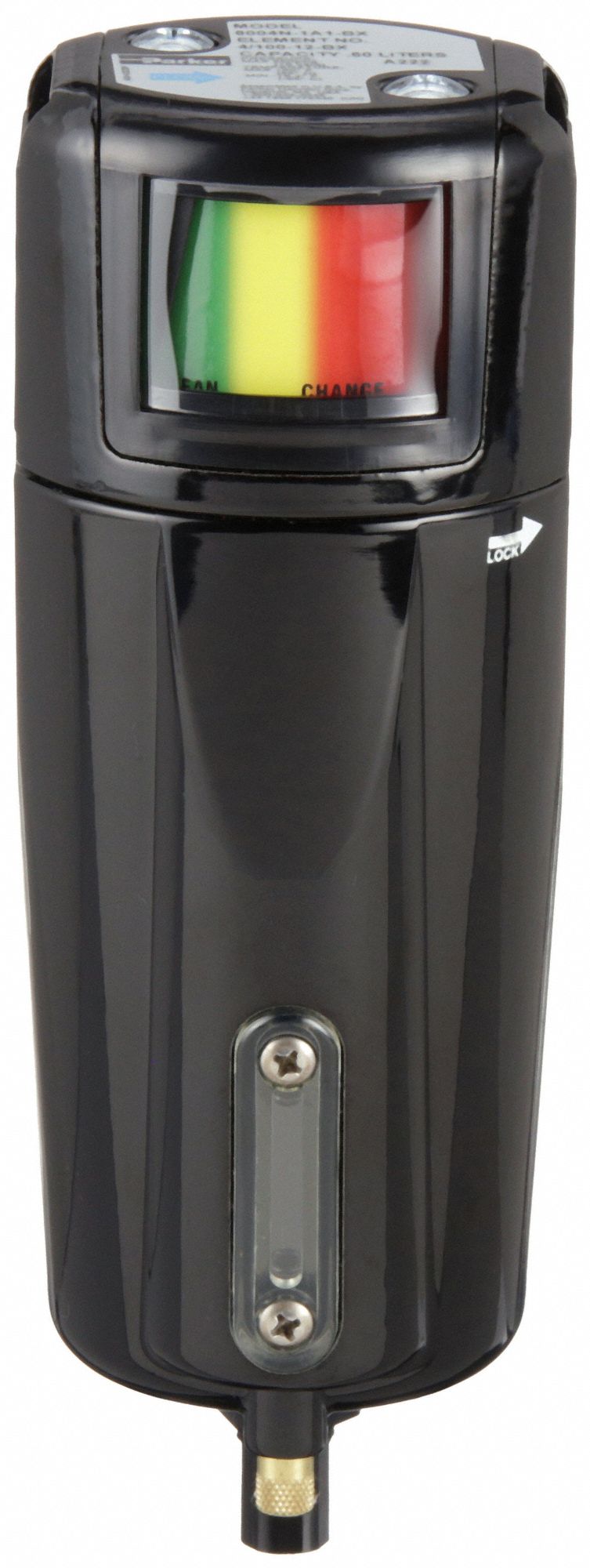 Pneumatic Oil Filter: Coalescing, 1/2 in NPT, 0.01 micron, 58 cfm, 250 psi Max Op Pressure