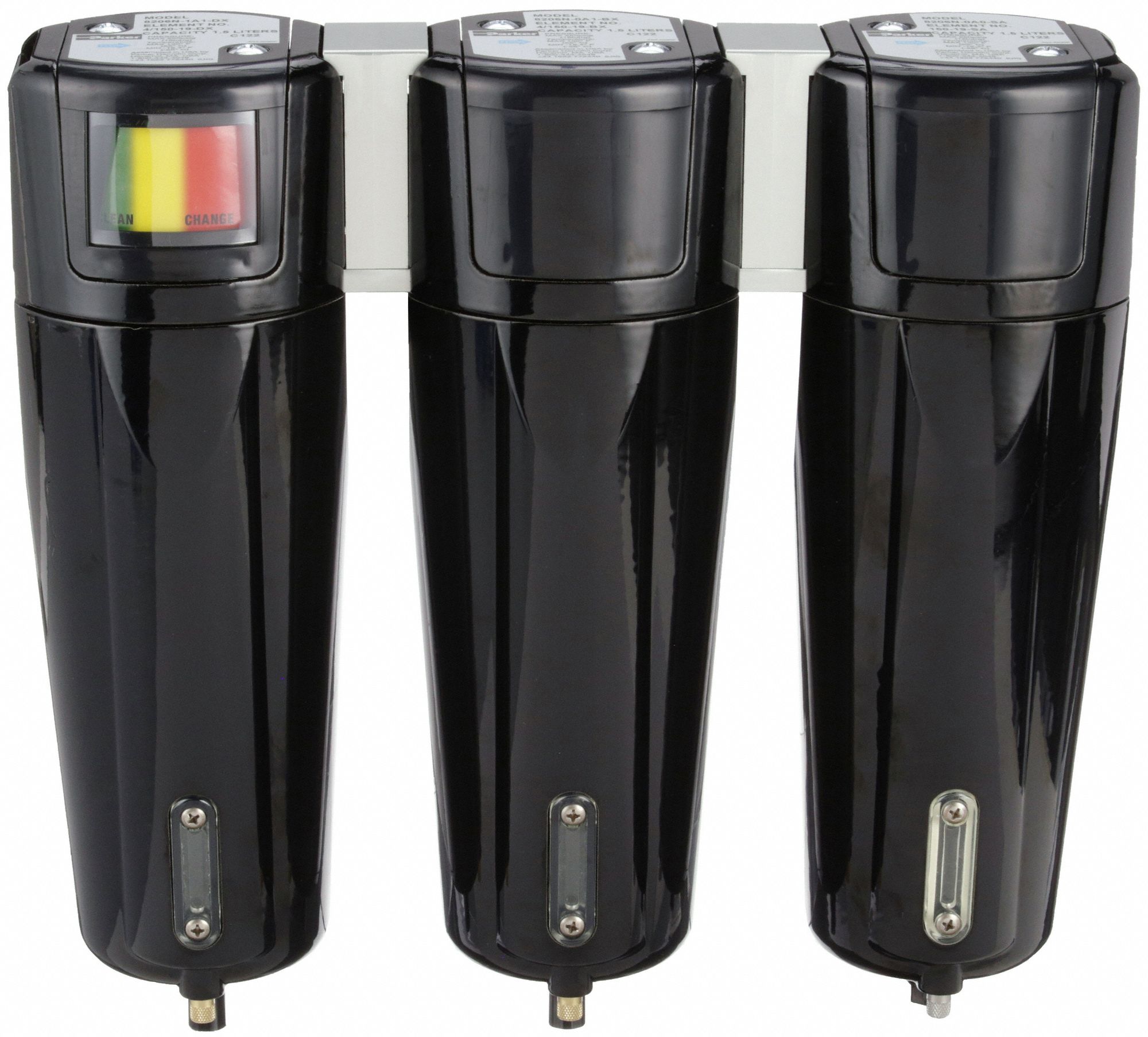 3-Stage Sterile Air Filter Assembly: Coalescing, 3/4 in NPT, 0.01 micron, 101 cfm, 130°F Max Op Temp