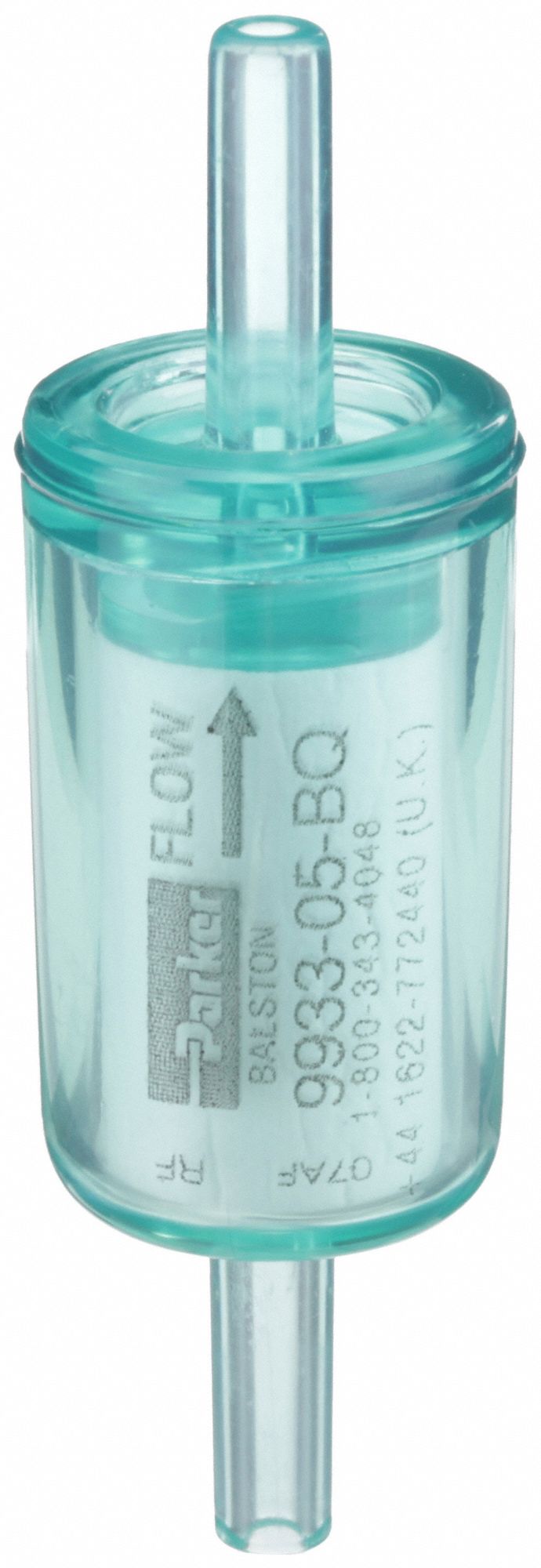 Compressed Air Filter: Nylon, 1/4 in Tube, 0.01 micron, 99.99% Efficiency, 5.3 cfm, 1 in Outside Dia