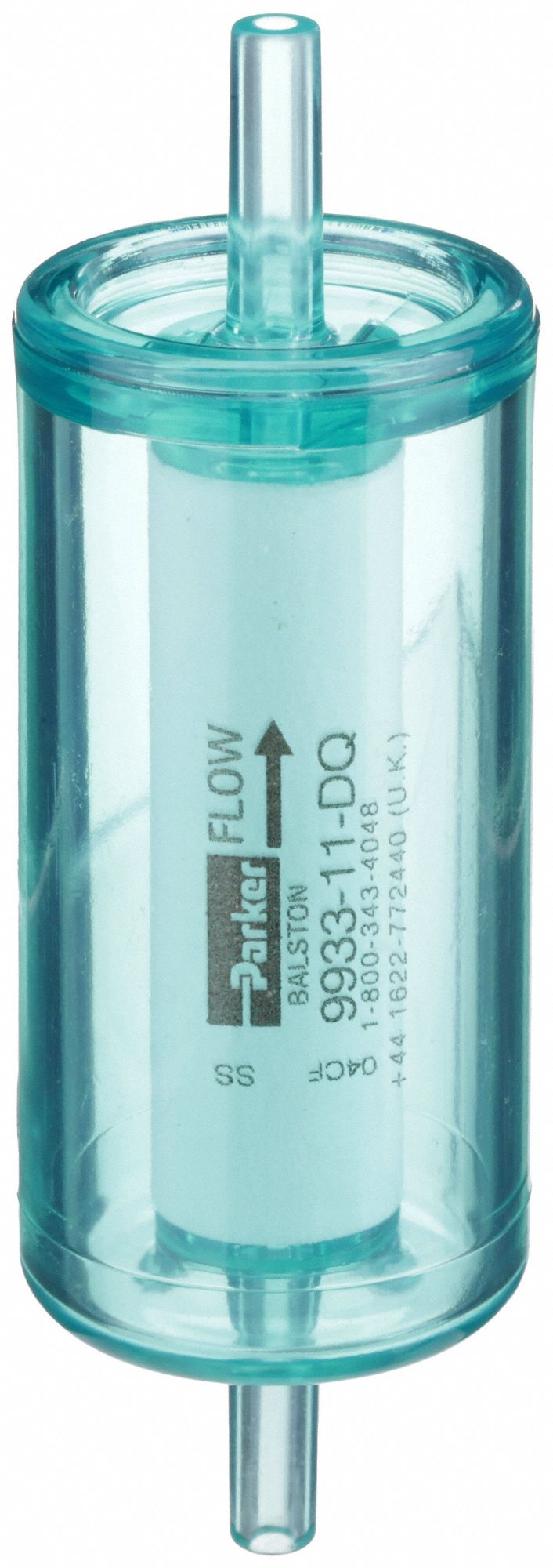 Compressed Air Filter: Nylon, 1/4 in Tube, 0.01 micron, 93% Efficiency, 12 cfm, 230°F Max Op Temp